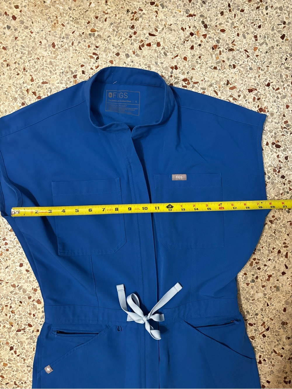 Figs Rafaela wide leg scrub jumpsuit royal blue small - Picture 8 of 12